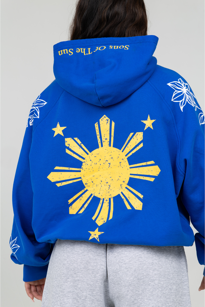 "ROOTED" Filipino hoodie- Blue