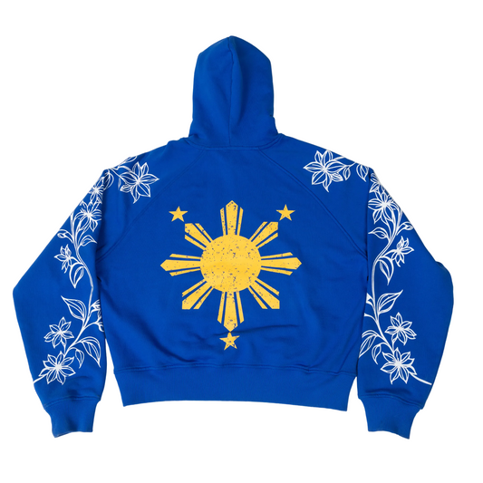 "ROOTED" Filipino hoodie- Blue